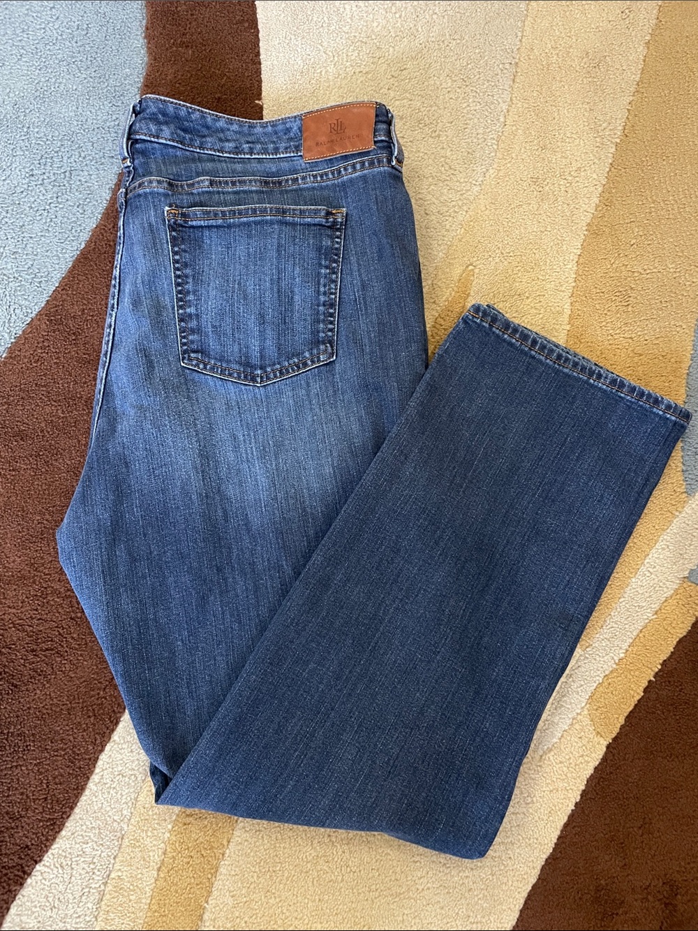 Lauren Ralph Lauren Women's Straight Leg Jeans in Blue Denim